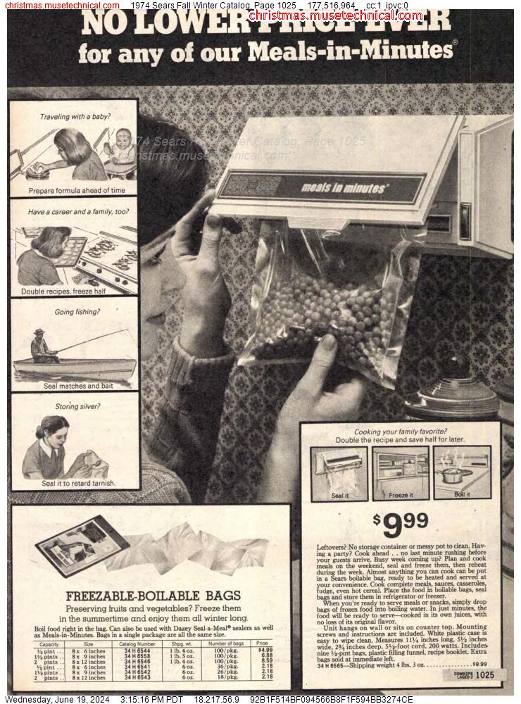 1974 Sears Fall Winter Catalog, Page 1025
