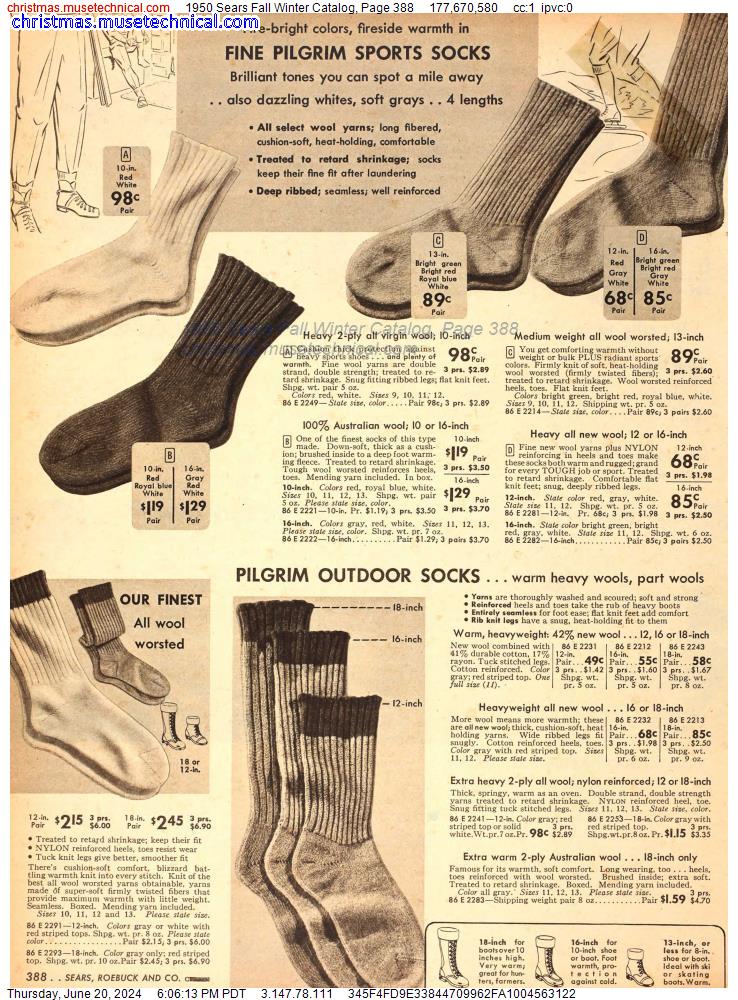 1950 Sears Fall Winter Catalog, Page 388