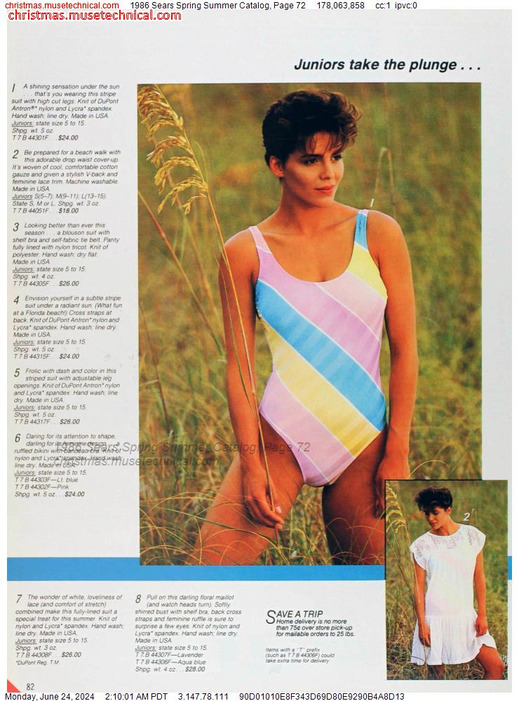 1986 Sears Spring Summer Catalog, Page 72