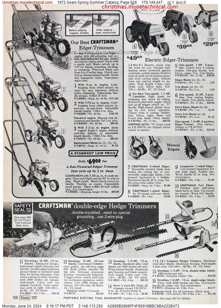 1972 Sears Spring Summer Catalog, Page 928