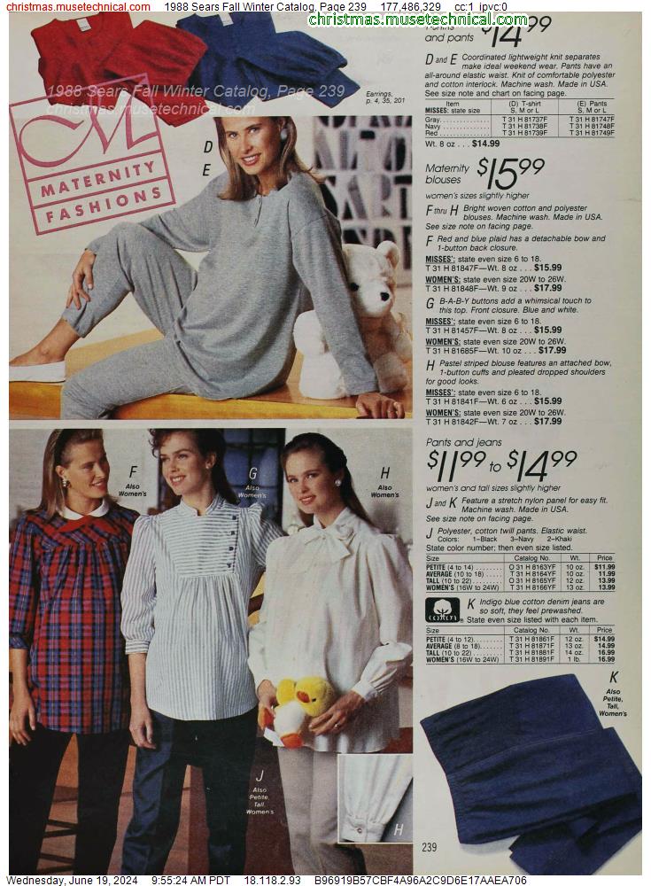 1988 Sears Fall Winter Catalog, Page 239