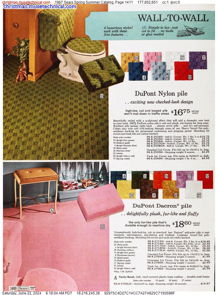 1967 Sears Spring Summer Catalog, Page 1411