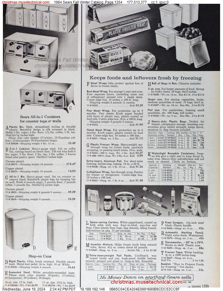 1964 Sears Fall Winter Catalog, Page 1354