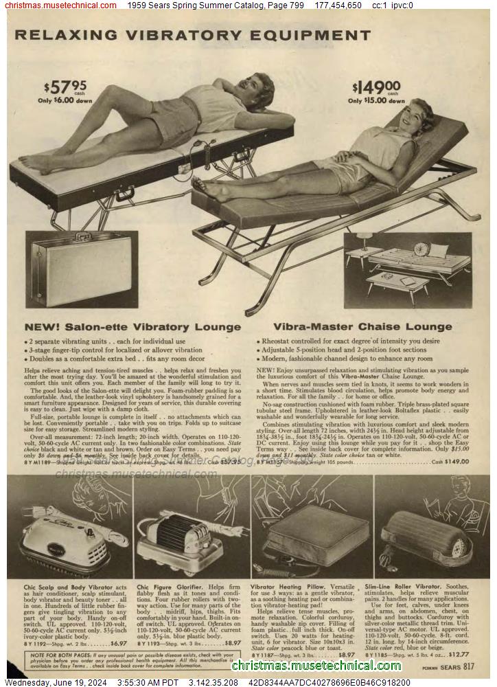 1959 Sears Spring Summer Catalog, Page 799