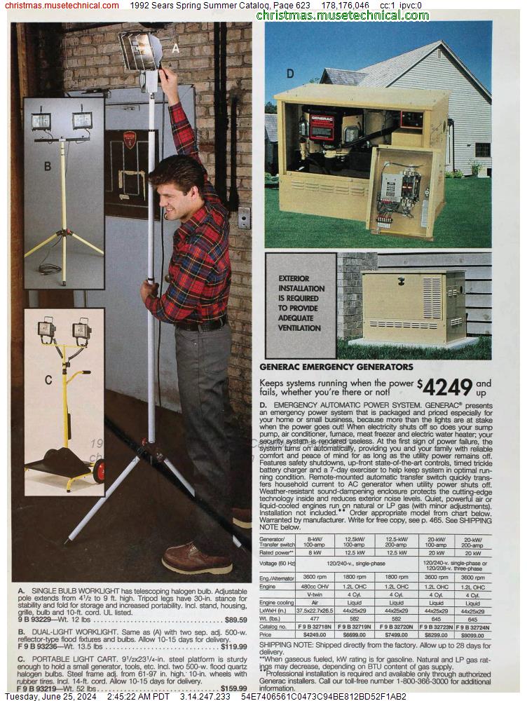 1992 Sears Spring Summer Catalog, Page 623