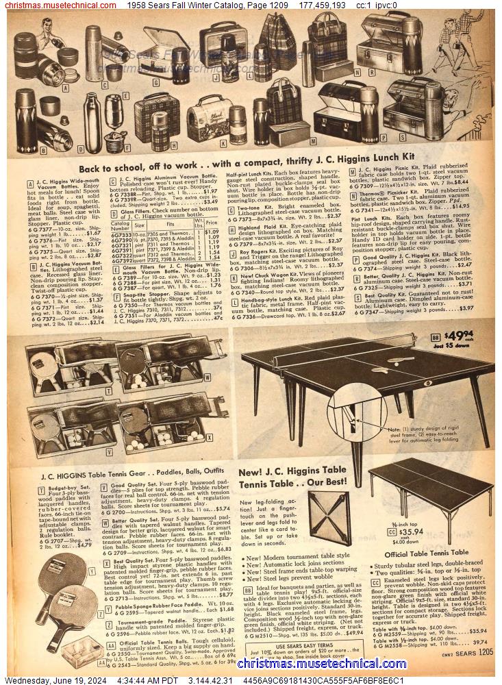 1958 Sears Fall Winter Catalog, Page 1209