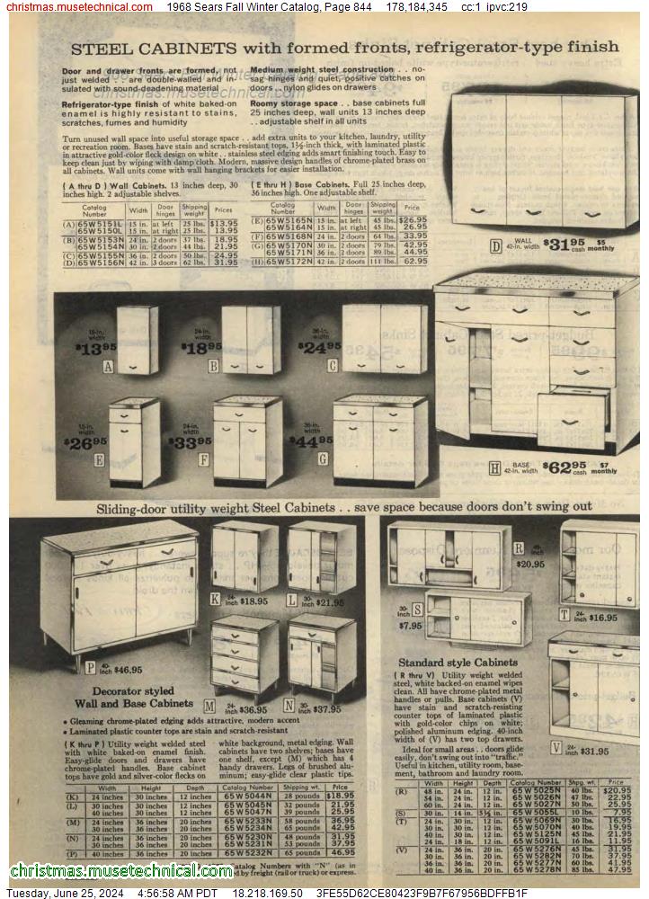 1968 Sears Fall Winter Catalog, Page 844