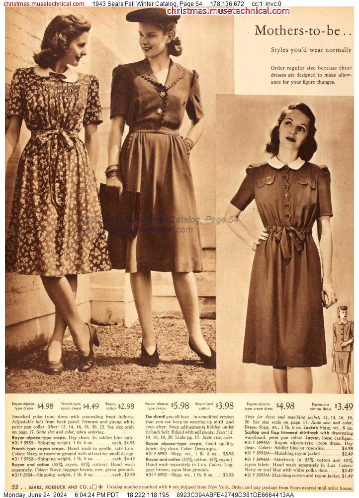 1943 Sears Fall Winter Catalog, Page 54