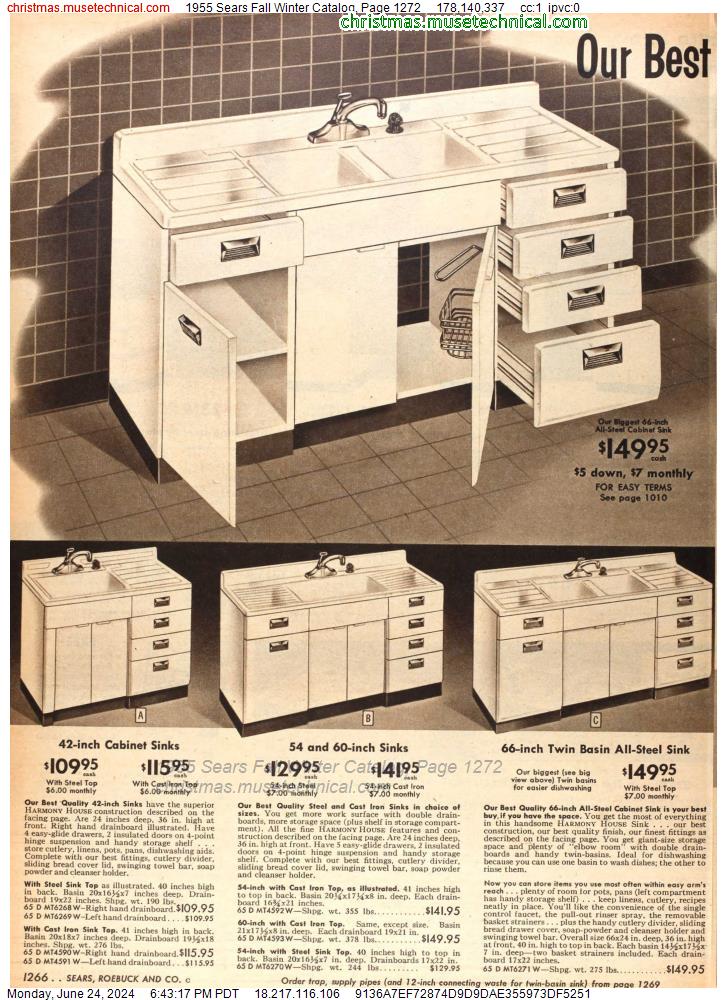 1955 Sears Fall Winter Catalog, Page 1272