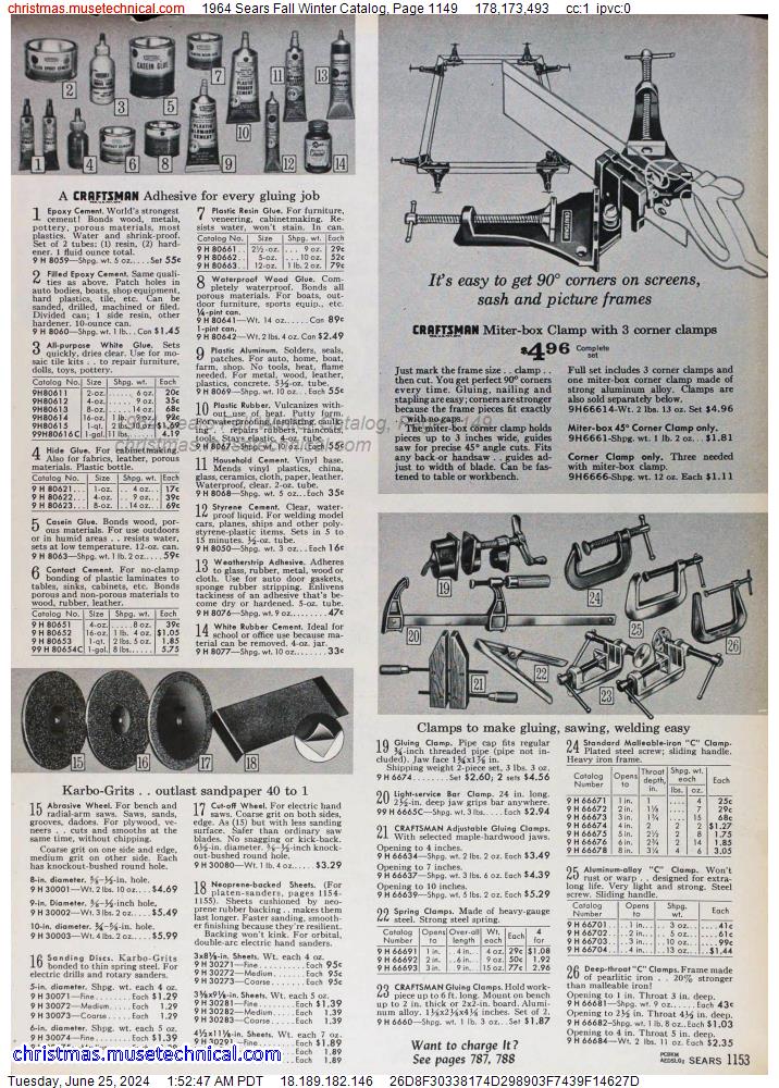 1964 Sears Fall Winter Catalog, Page 1149