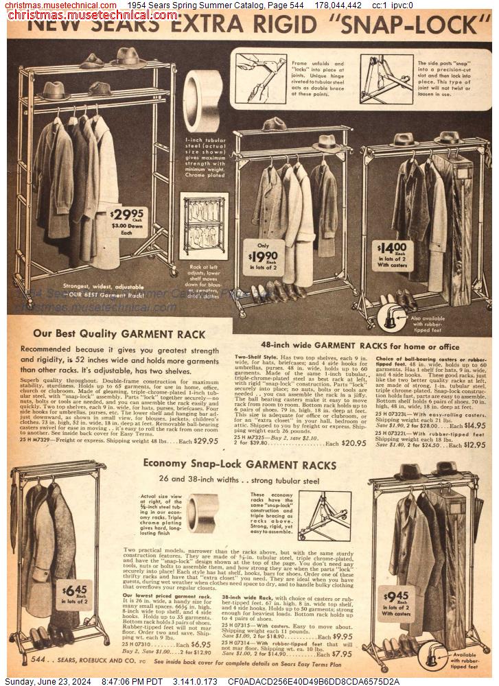 1954 Sears Spring Summer Catalog, Page 544