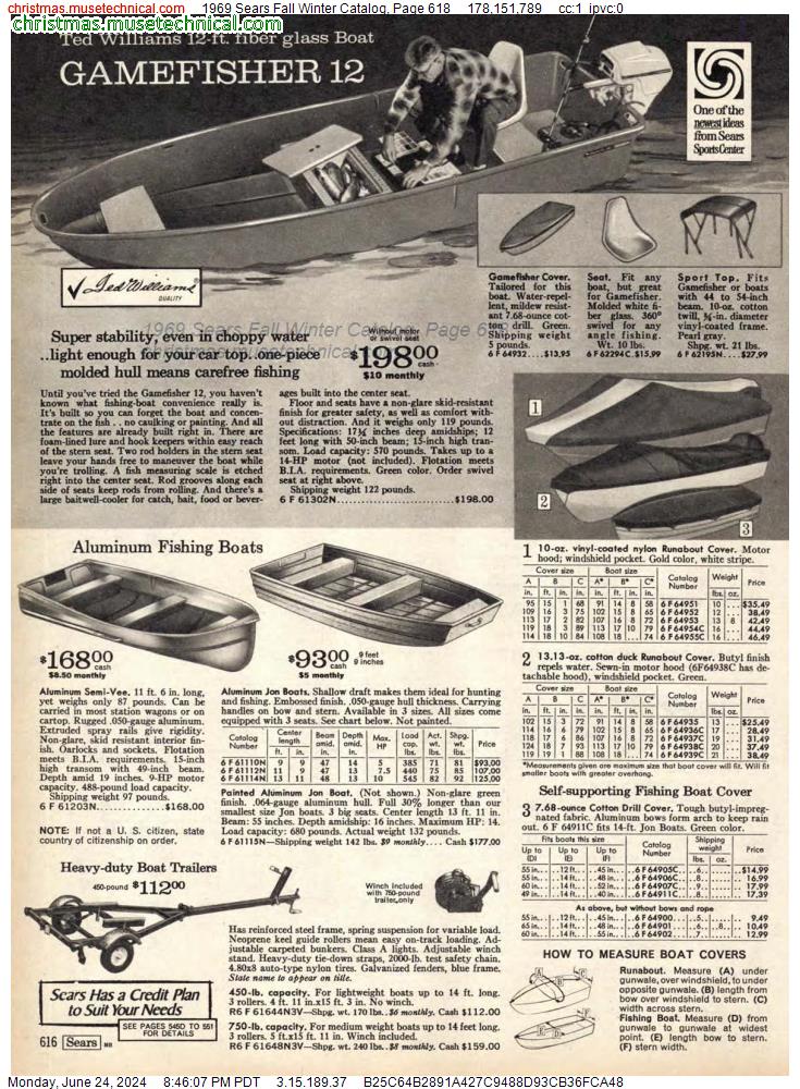 1969 Sears Fall Winter Catalog, Page 618