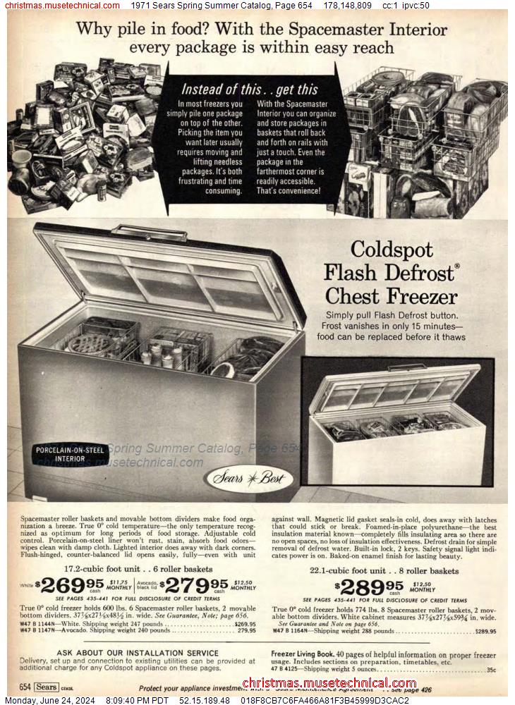 1971 Sears Spring Summer Catalog, Page 654