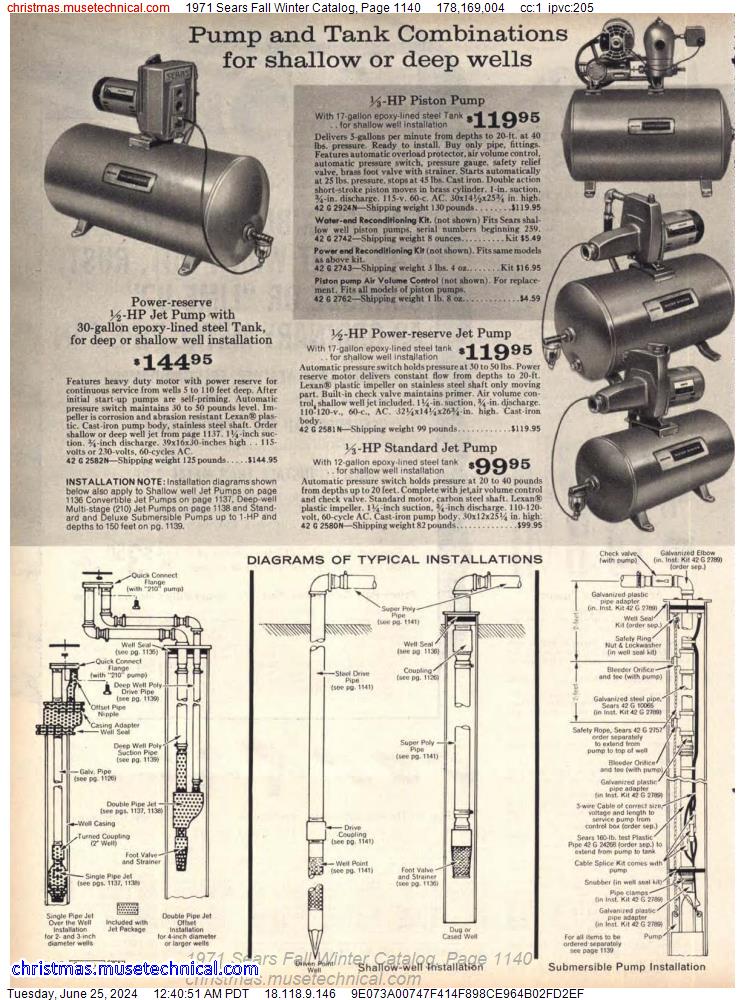 1971 Sears Fall Winter Catalog, Page 1140