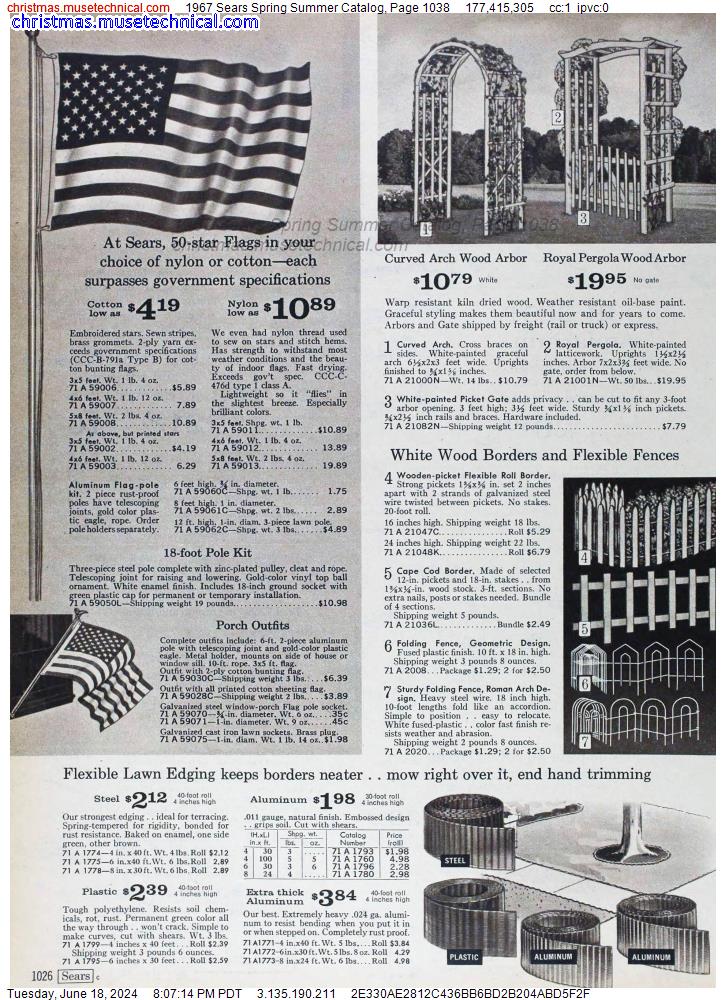 1967 Sears Spring Summer Catalog, Page 1038