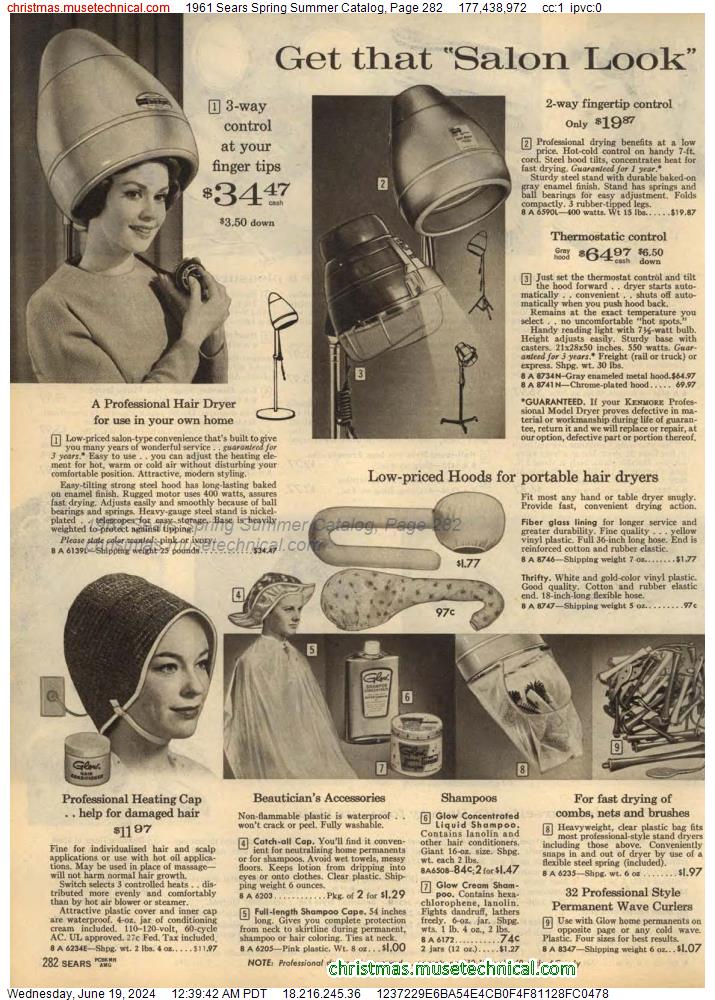 1961 Sears Spring Summer Catalog, Page 282