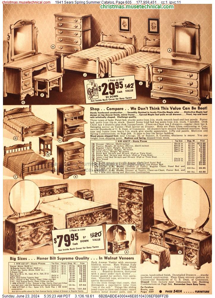 1941 Sears Spring Summer Catalog, Page 605