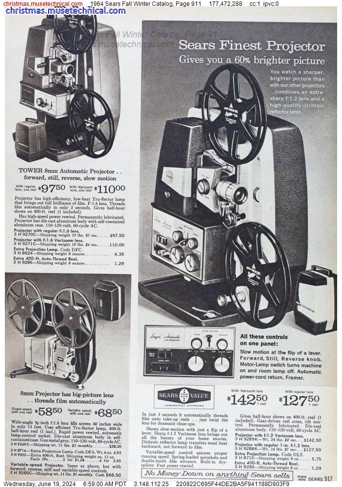 1964 Sears Fall Winter Catalog, Page 911