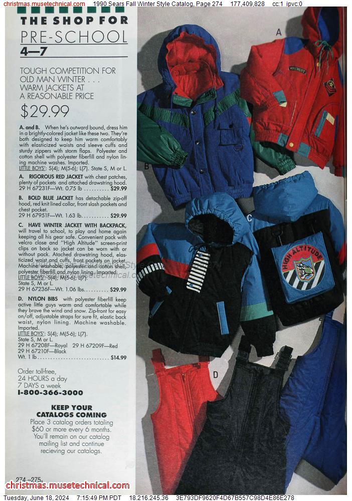 1990 Sears Fall Winter Style Catalog, Page 274