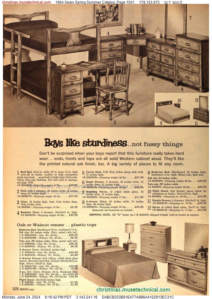 1964 Sears Spring Summer Catalog, Page 1501