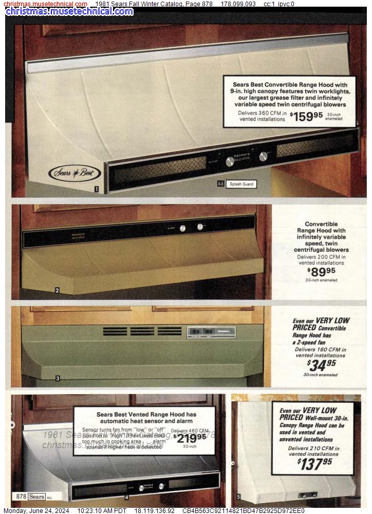 1981 Sears Fall Winter Catalog, Page 878