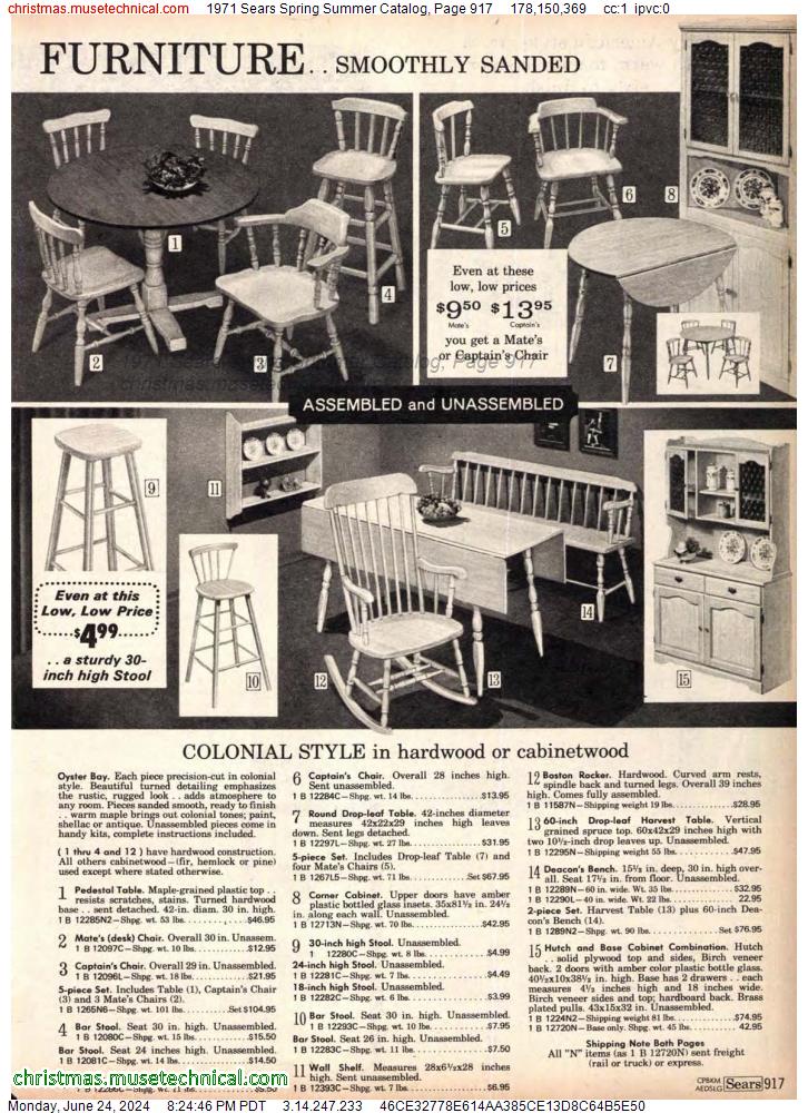 1971 Sears Spring Summer Catalog, Page 917