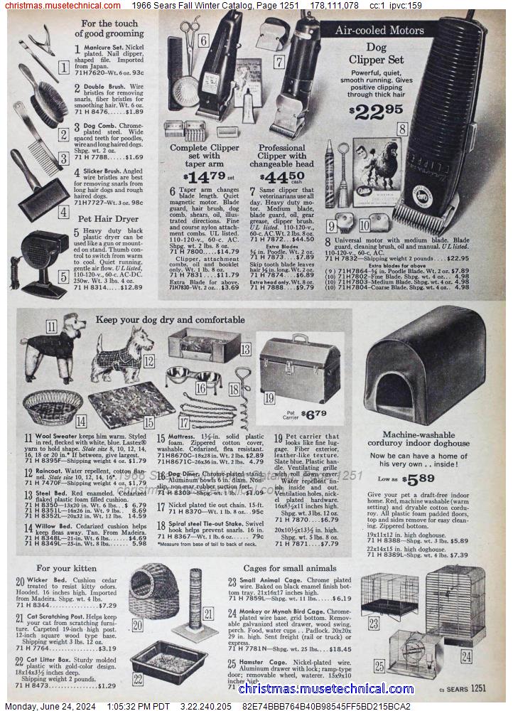 1966 Sears Fall Winter Catalog, Page 1251