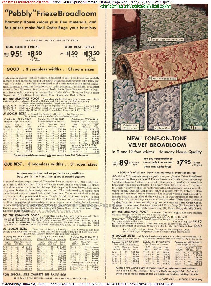 1951 Sears Spring Summer Catalog, Page 622