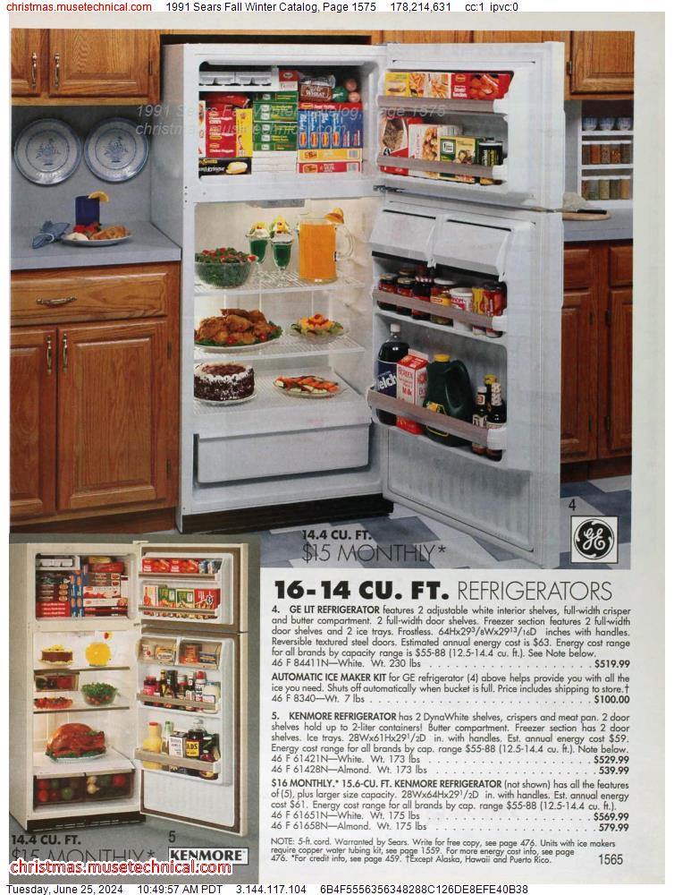 1991 Sears Fall Winter Catalog, Page 1575