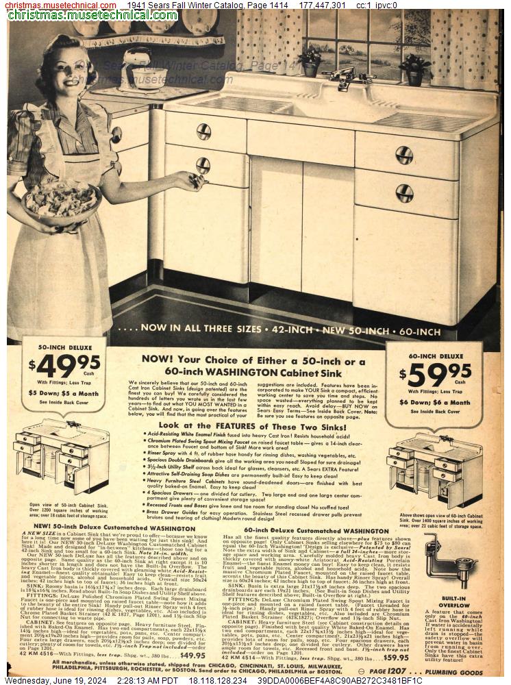 1941 Sears Fall Winter Catalog, Page 1414