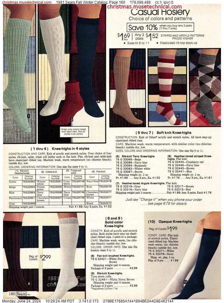 1981 Sears Fall Winter Catalog, Page 160