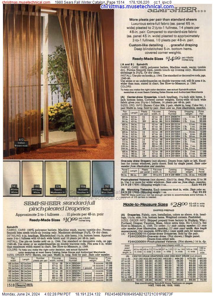 1980 Sears Fall Winter Catalog, Page 1514
