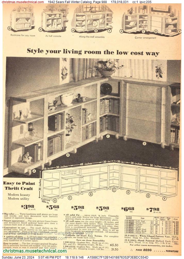 1942 Sears Fall Winter Catalog, Page 988