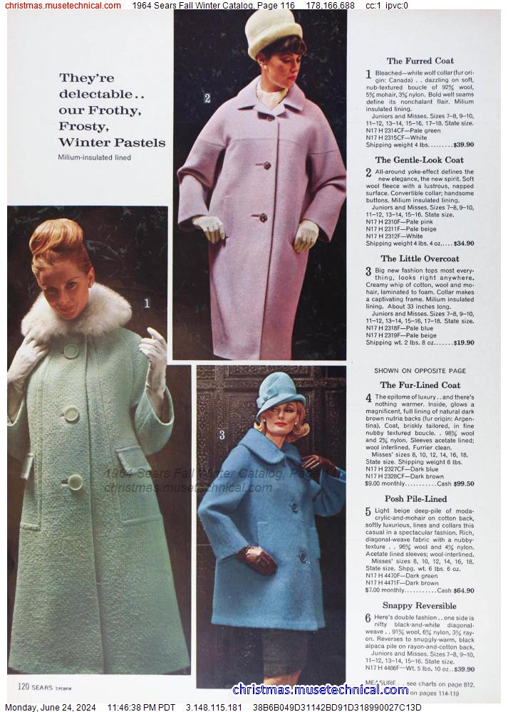 1964 Sears Fall Winter Catalog, Page 116