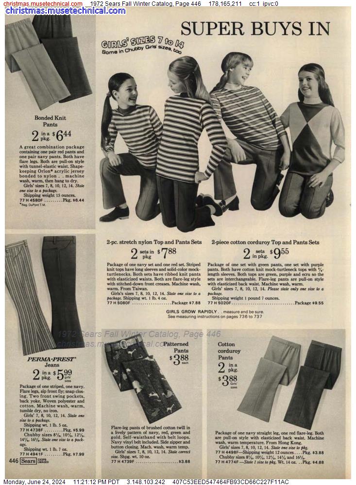 1972 Sears Fall Winter Catalog, Page 446
