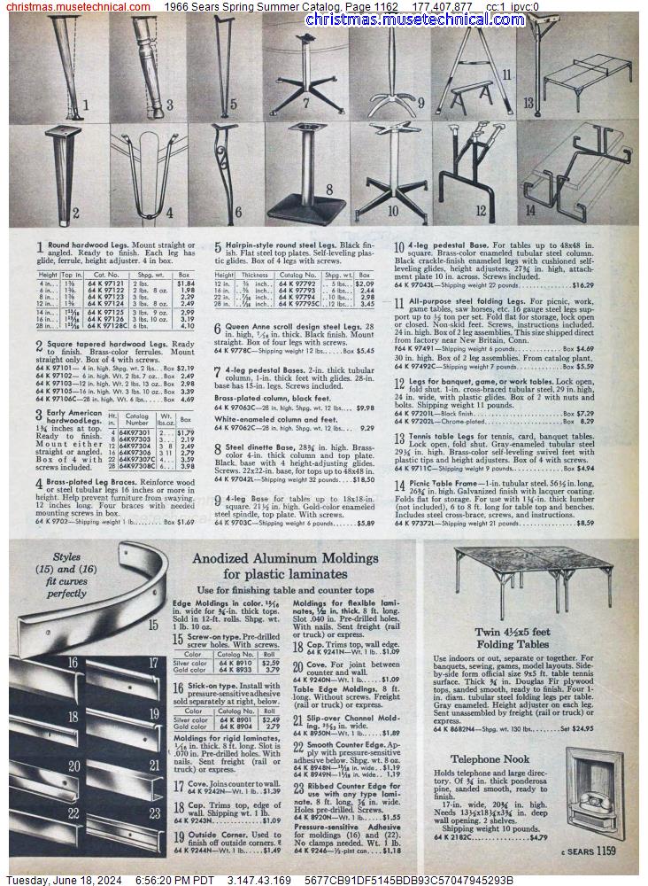 1966 Sears Spring Summer Catalog, Page 1162