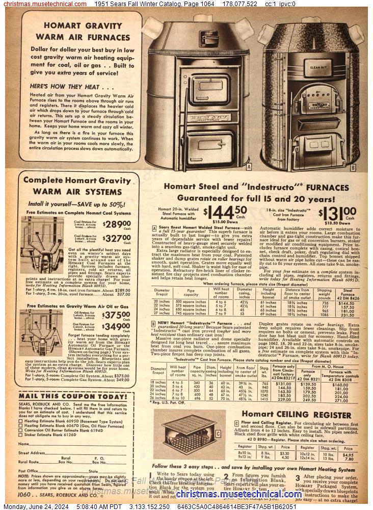 1951 Sears Fall Winter Catalog, Page 1064