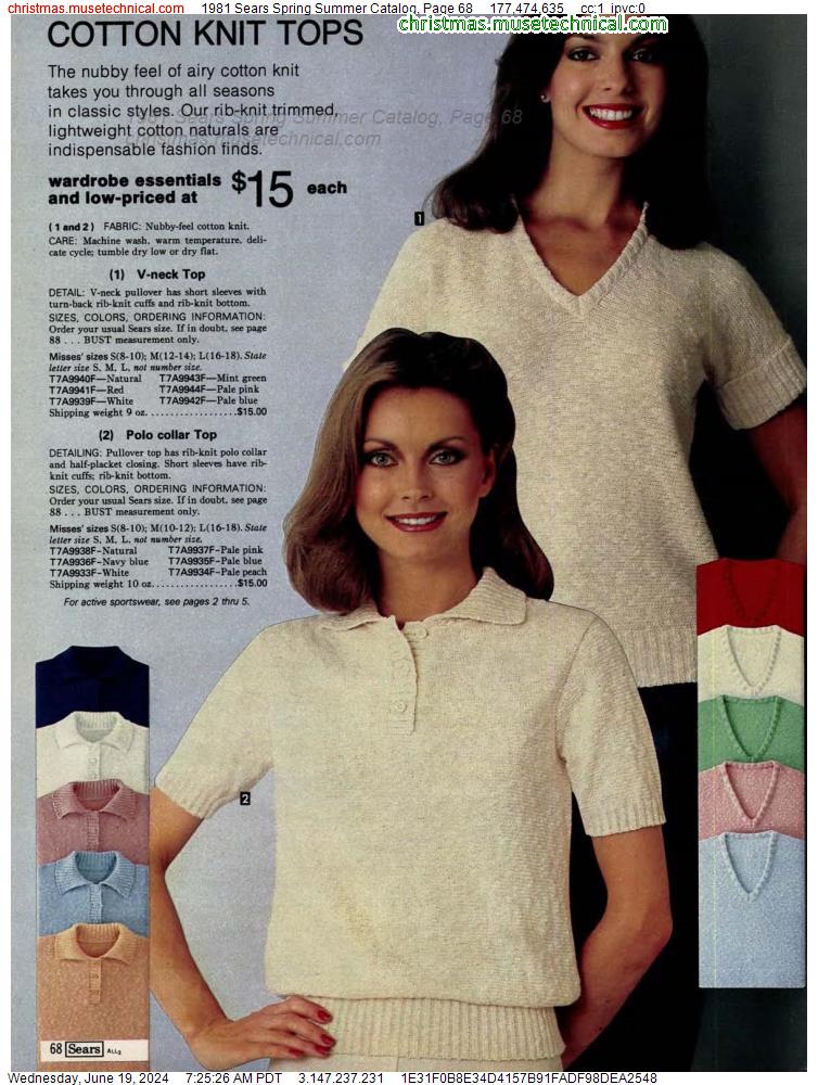 1981 Sears Spring Summer Catalog, Page 68