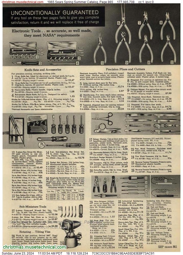 1965 Sears Spring Summer Catalog, Page 865