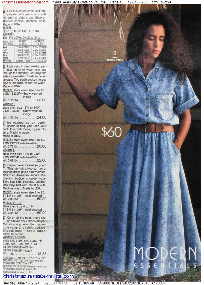1990 Sears Style Catalog Volume 3, Page 43