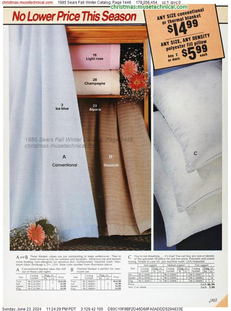 1985 Sears Fall Winter Catalog, Page 1446
