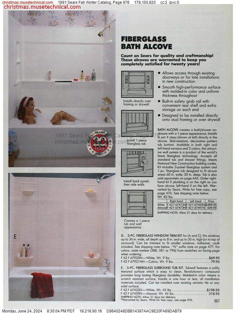 1991 Sears Fall Winter Catalog, Page 976