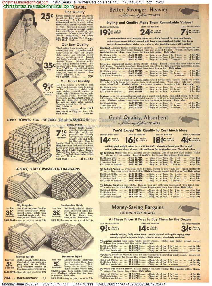 1941 Sears Fall Winter Catalog, Page 775