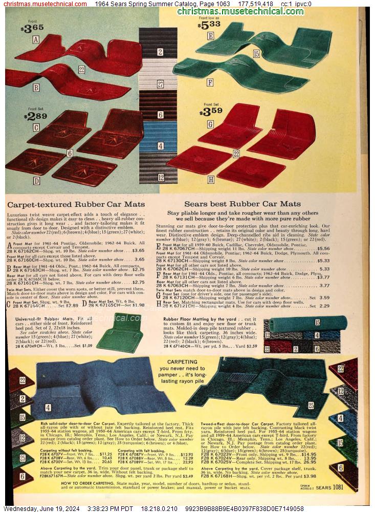1964 Sears Spring Summer Catalog, Page 1063