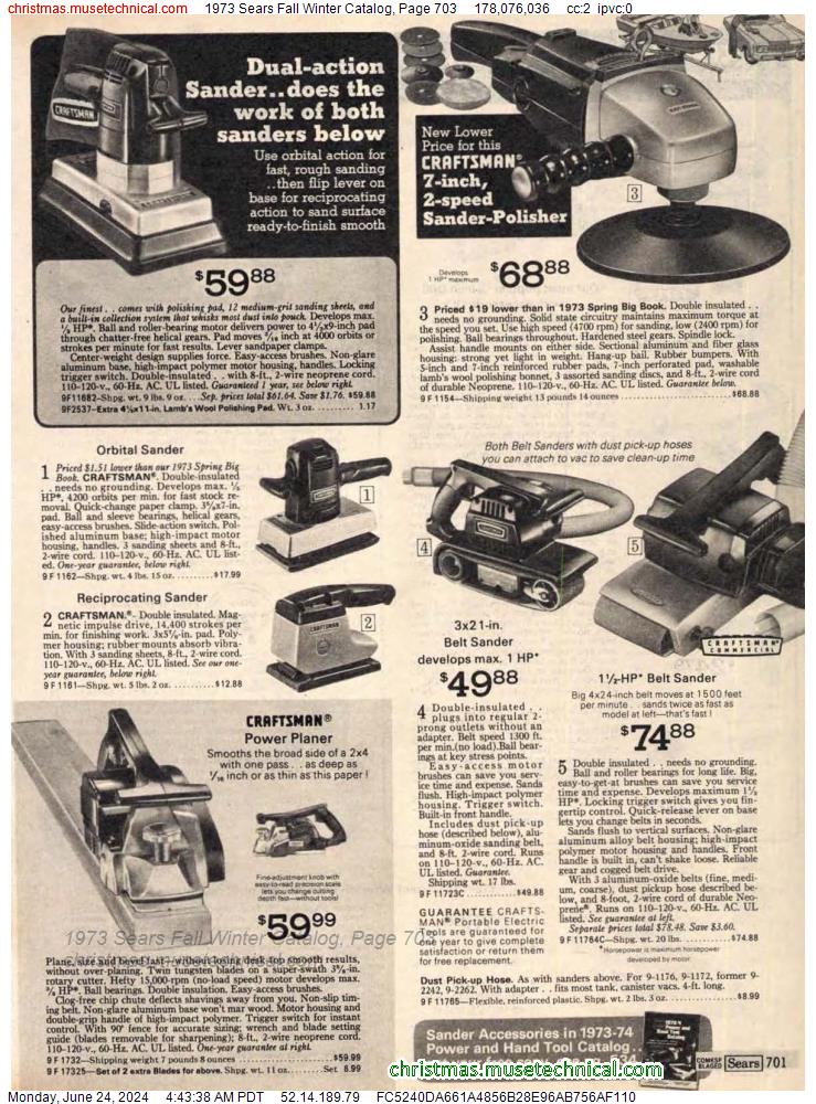 1973 Sears Fall Winter Catalog, Page 703