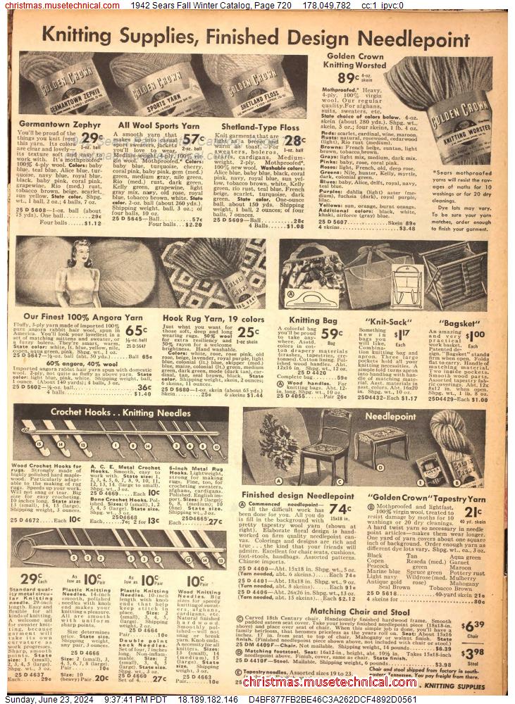 1942 Sears Fall Winter Catalog, Page 720