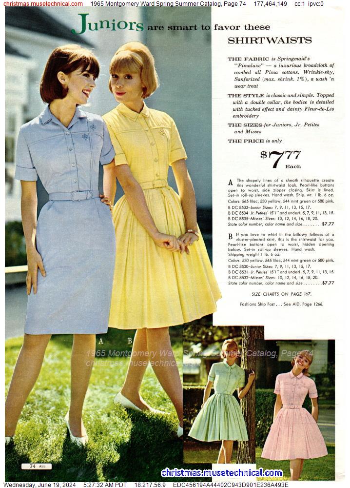 1965 Montgomery Ward Spring Summer Catalog, Page 74
