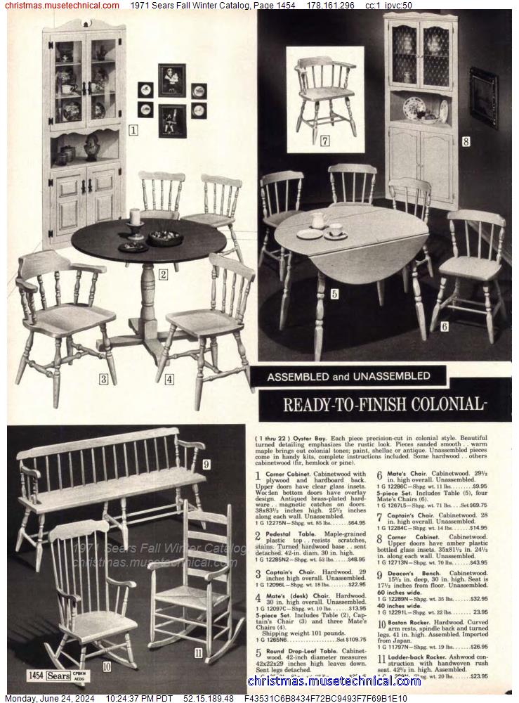 1971 Sears Fall Winter Catalog, Page 1454