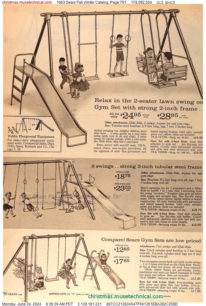 1963 Sears Fall Winter Catalog, Page 791