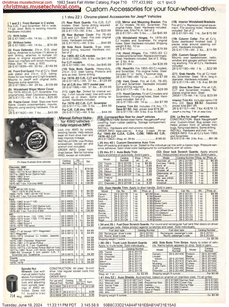 1983 Sears Fall Winter Catalog, Page 710